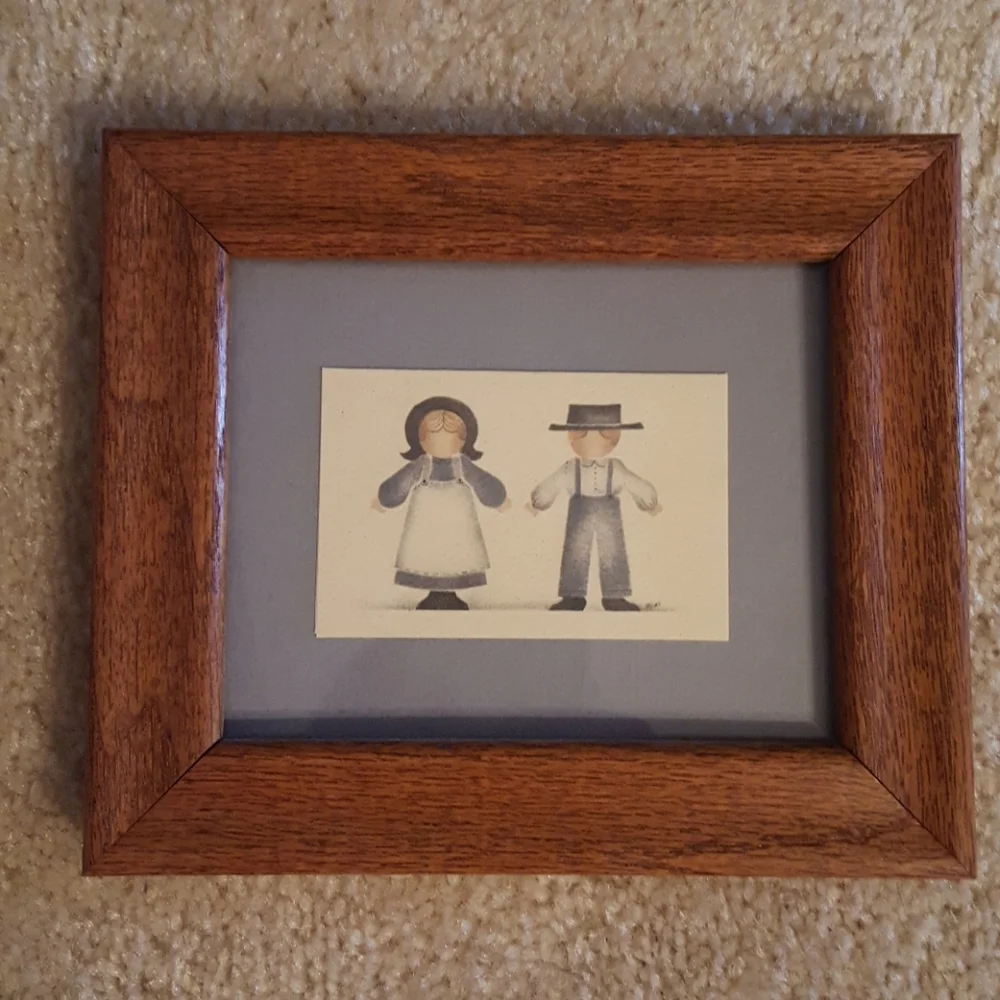 Folk Art Watercolor Framed Wall Art